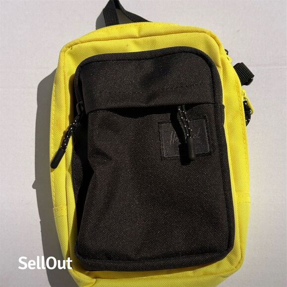 Herschel Large Crossbody Bag Highlighter Yellow/Black Unisex Travel - Picture 1 of 5